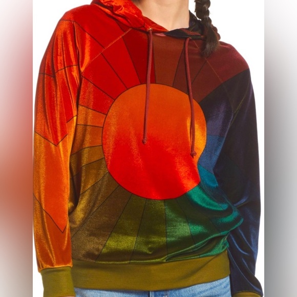 RARE🔥 Aviator Nation “VELVET SUNBURST HOODIE" unisex XS - Picture 3 of 7